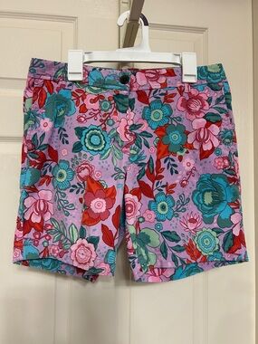 Talbots Floral Bermuda Shorts Relaxed Chino Lavender Teal Pink Red inseam 6.5